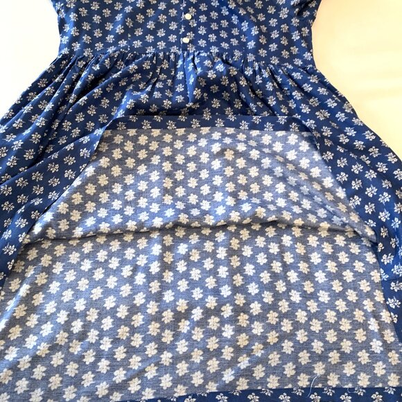 Polo Ralph Lauren Girls Blue Floral Button-Front Dress 3/4 Sleeves Size 12 - Picture 10 of 15